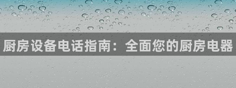 尊龙凯时d5138：厨房设备电话指南：全面您的厨房电器