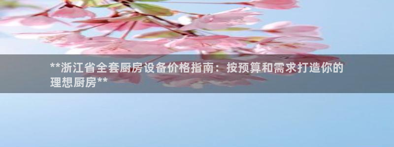 尊龙凯时美金能提取吗：**浙江省全套厨房设备价格指南：按预算