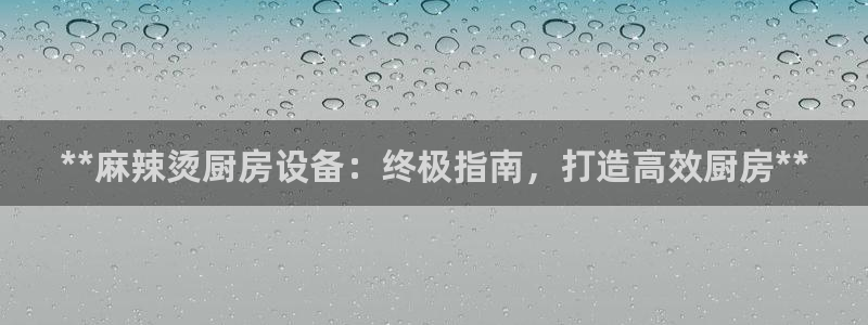 尊龙凯时旗舰厅百家乐下载：**麻辣烫厨房设备：终极指南，打造